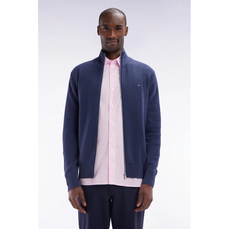 Cardigan zippé en coton nid d'abeille EDEN PARK