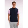 T-shirt XV de France bicolore en coton marine et rose broderie Coq EDEN PARK