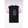 T-shirt XV de France bicolore en coton marine et rose broderie Coq EDEN PARK
