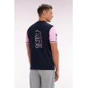 T-shirt XV de France bicolore en coton marine et rose broderie Coq EDEN PARK