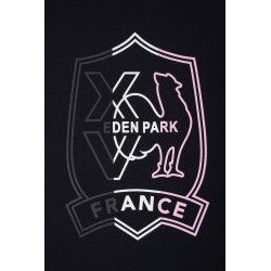 T-shirt XV de France bicolore en coton marine et rose broderie Coq EDEN PARK