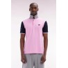 Polo à manches courtes en piqué coton rose broderie 10 manche
