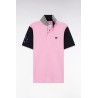 Polo à manches courtes en piqué coton rose broderie 10 manche