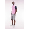 Polo à manches courtes en piqué coton rose broderie 10 manche