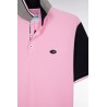 Polo à manches courtes en piqué coton rose broderie 10 manche