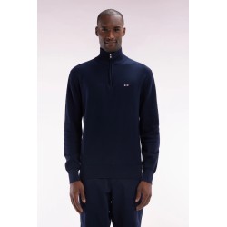 Pull col camionneur en coton broderie dos nœud papillon cerclée EDEN PARK