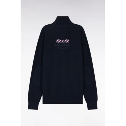 Pull col camionneur en coton broderie dos nœud papillon cerclée EDEN PARK