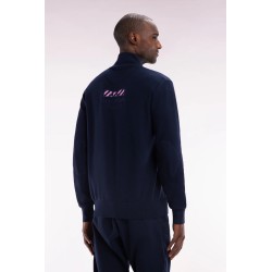 Pull col camionneur en coton broderie dos nœud papillon cerclée EDEN PARK