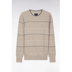 Pull col rond cerclé en coton EDEN PARK