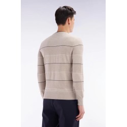 Pull col rond cerclé en coton EDEN PARK