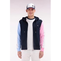 Sweatshirt zippé en molleton coton colorblock EDEN PARK