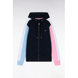 Sweatshirt zippé en molleton coton colorblock EDEN PARK