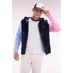 Sweatshirt zippé en molleton coton colorblock EDEN PARK