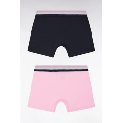 Lot de deux boxers en jersey de coton stretch unis à ceinture élastique tricolore EDEN PARK