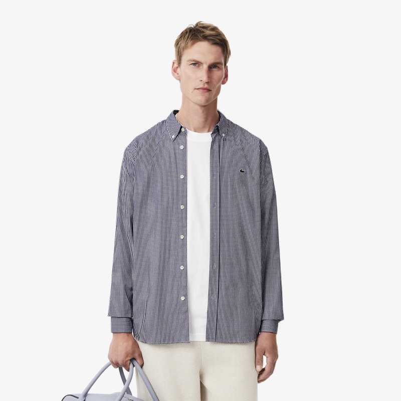 Chemise regular fit coton à carreaux LACOSTE