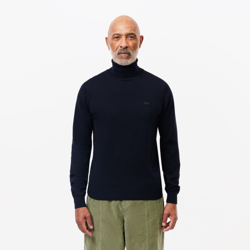 Pull en laine mérinos col roulé LACOSTE