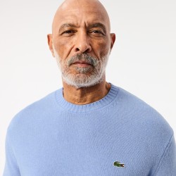 Pull en laine cardée col rond LACOSTE
