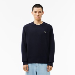 Pull en laine cardée col rond LACOSTE