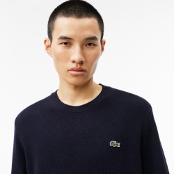 Pull en laine cardée col rond LACOSTE