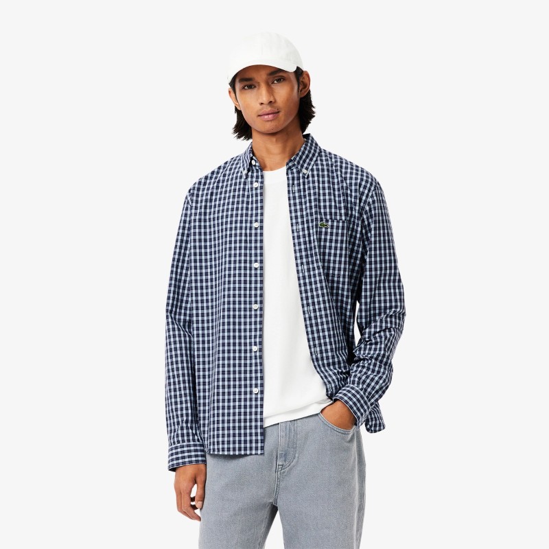 Chemise regular fit à carreaux popeline LACOSTE