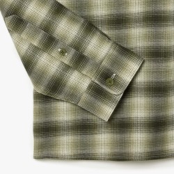 Chemise regular fit en flanelle coton en laine LACOSTE
