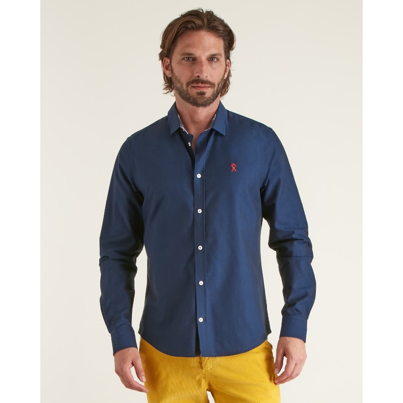 Chemise slim en coton flanelle à Coudières VICOMTE A.