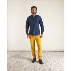 Chemise slim en coton flanelle à Coudières VICOMTE A.