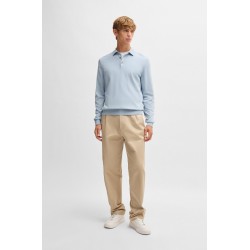 Pull en jersey de coton avec col polo BOSS