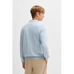Pull en jersey de coton avec col polo BOSS
