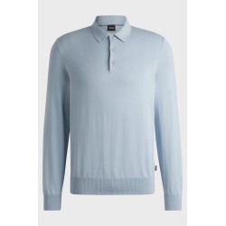 Pull en jersey de coton avec col polo BOSS