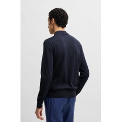 Pull en jersey de coton avec col polo BOSS
