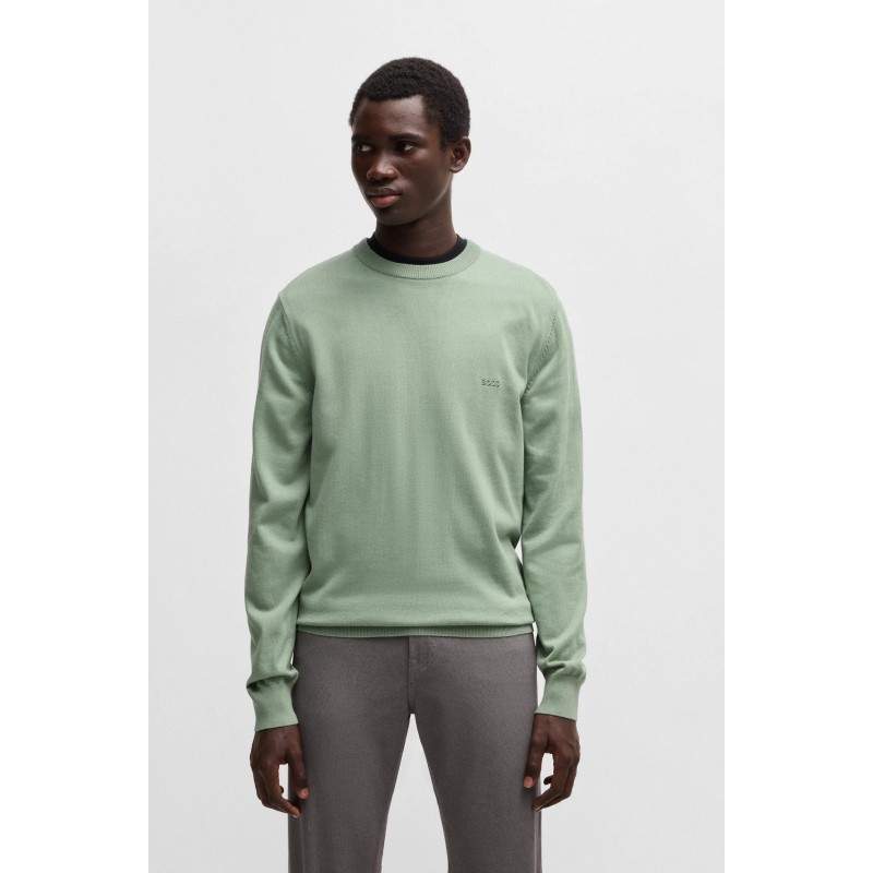 Pull en coton à logo brodé BOSS