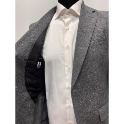 Veste Slim Fit en laine mélangée à micro motif BOSS