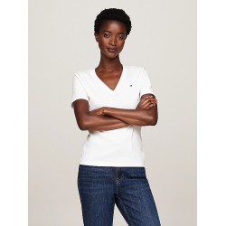 T-shirt ajusté à col en V TOMMY HILFIGER
