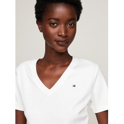 T-shirt ajusté à col en V TOMMY HILFIGER