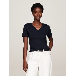 T-shirt ajusté à col en V TOMMY HILFIGER