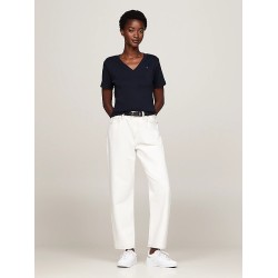 T-shirt ajusté à col en V TOMMY HILFIGER