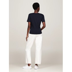 T-shirt ajusté à col en V TOMMY HILFIGER