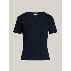 T-shirt ajusté à col en V TOMMY HILFIGER