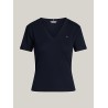 T-shirt ajusté à col en V TOMMY HILFIGER