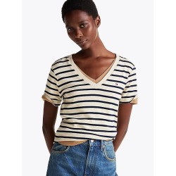 T-shirt ajusté à col en V TOMMY HILFIGER