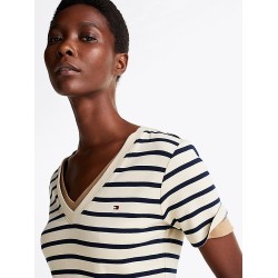 T-shirt ajusté à col en V TOMMY HILFIGER