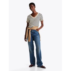 T-shirt ajusté à col en V TOMMY HILFIGER