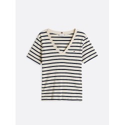 T-shirt ajusté à col en V TOMMY HILFIGER