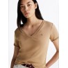T-shirt ajusté à col en V TOMMY HILFIGER