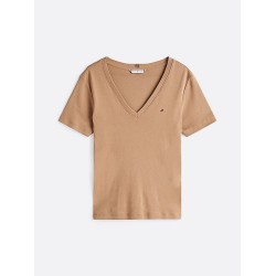 T-shirt ajusté à col en V TOMMY HILFIGER