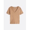 T-shirt ajusté à col en V TOMMY HILFIGER