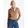 Pull en maille torsadée col en V TOMMY HILFIGER