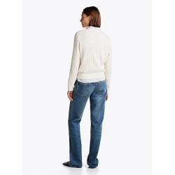 Pull en maille torsadée col en V TOMMY HILFIGER