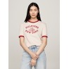 T-shirt à bordure contrastée et logo TOMMY HILFIGER
